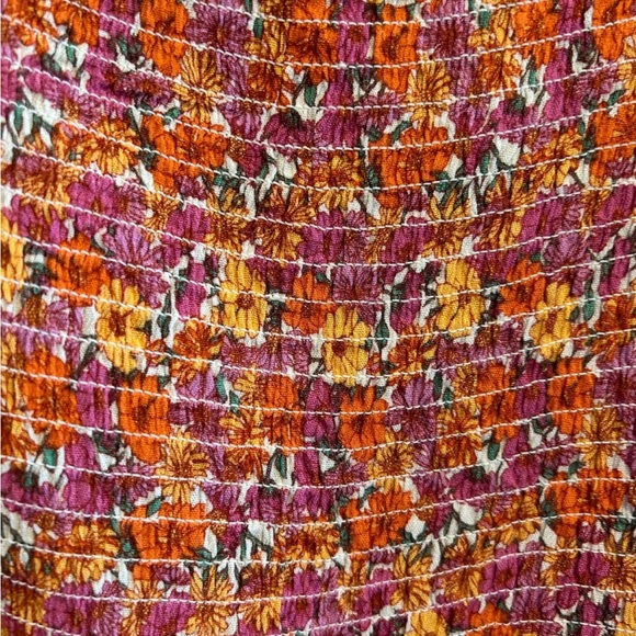 BNWT S.O. Orange Floral Crop Top- Ribbed and super stretchy. - Picture 3 of 6